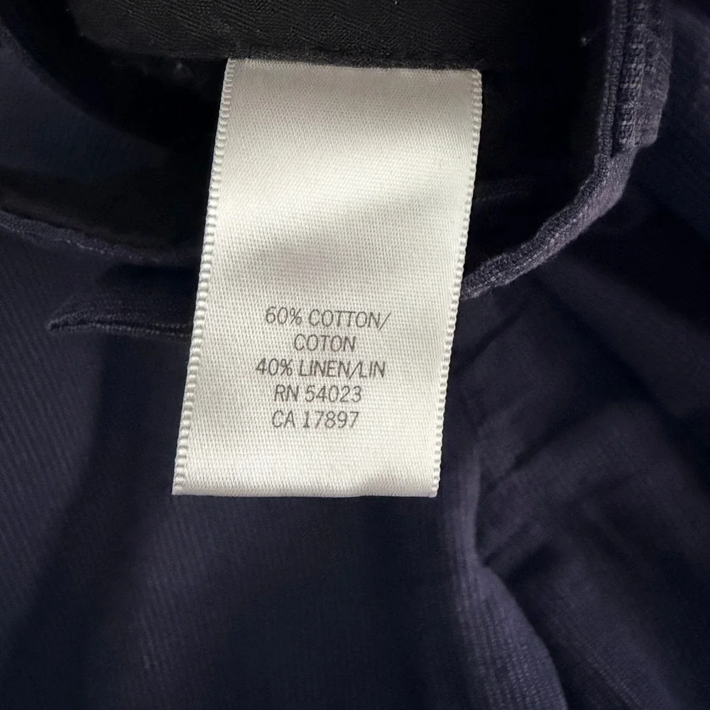 Banana Republic Linen Blend Chino Pants Mens 32x32 Blue Micro Stripe Straight
